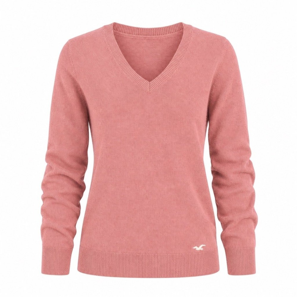 A1008 vintage Y2K Hollister co. Pink v neck knit sweater